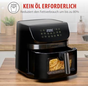 Alpina Heißluftfritteuse, 9 l, mit digitalem Display und Sichtfenster